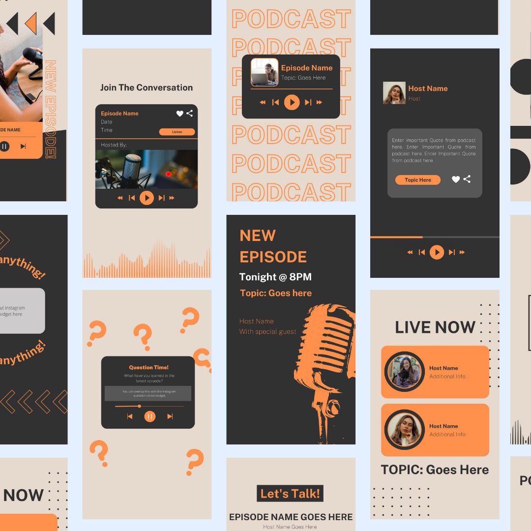 100 Podcast Instagram Templates for Your Social Media Canva - Etsy