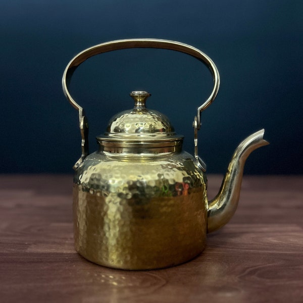 Brass Kettle With Brass Handle And Spout Indian Brass Teapot