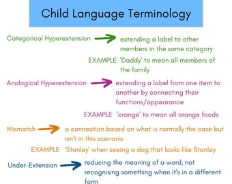 English Language A Level Child Language Revision Documents (CLA Terminology)