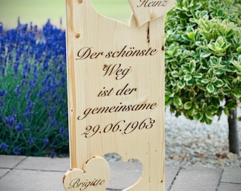 Holzaufsteller personalisiert | Stele | Hochzeitsgeschenk | Jubiläum | Geburtstagsgeschenk | Türschild | Aufsteller | Dekoration