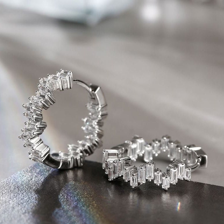 Comfortable Spike Clip on Earrings, Silver Clip on Hoop Earrings