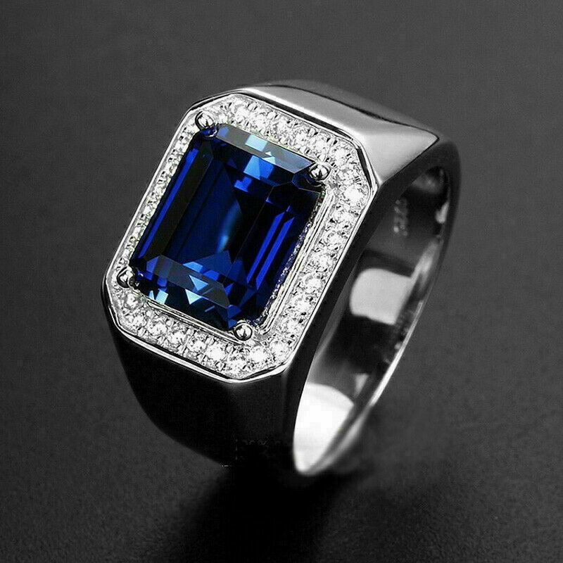 blue sapphire gemstone ring, 925 sterling silver, Vietnam | Ubuy
