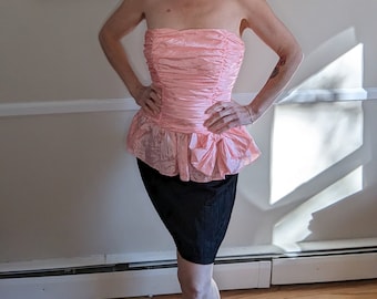 Strapless 80s Prom/Cocktail/Party Dress in Pink!