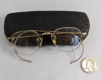 1930s prescription gold-framed eyeglasses! Attention collectors and cosplayers!