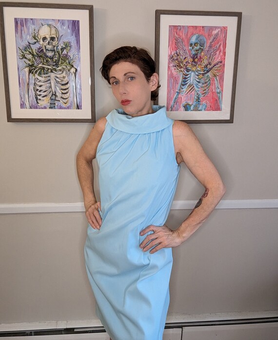 Powder blue vintage dress cheap