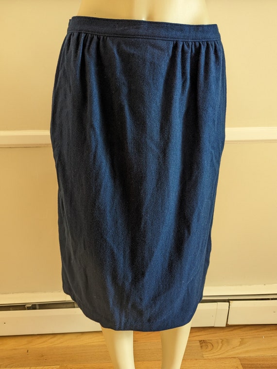1970s Navy Pendleton Wool Skirt! - image 1