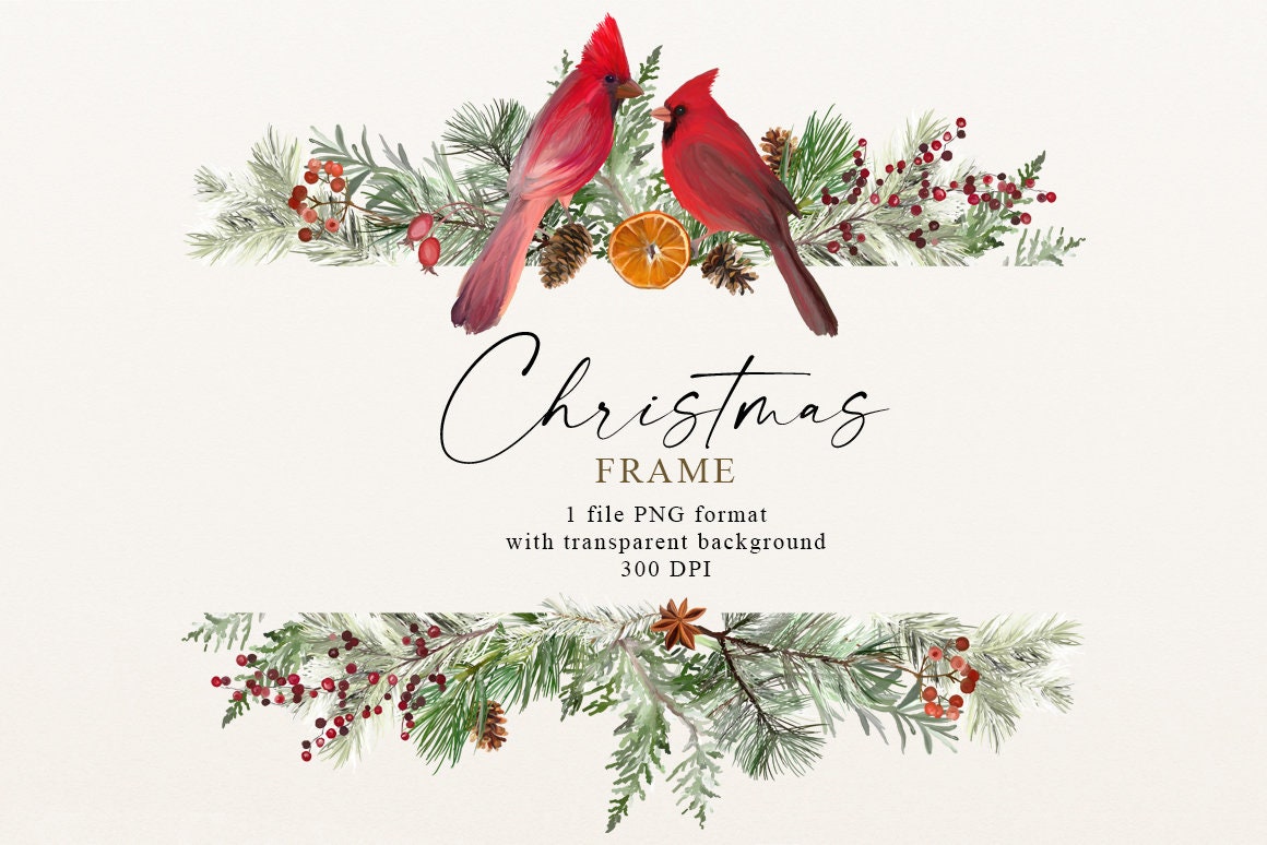 Preppy Christmas Floral Border PNG Files Graphic by BLDGtheBrand