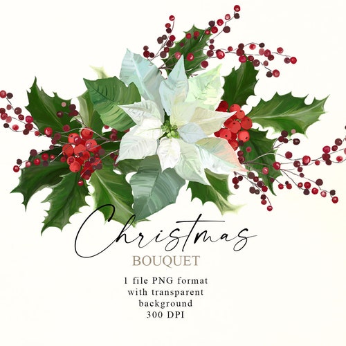 Ramo floral de Navidad PNG Composición navideña con flores de - Etsy México Ramo floral de Navidad PNG Composición navideña con flores de - Etsy México