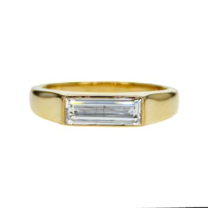 Baguette Diamond Ring, 14k Solid Gold Baguette Diamond Ring, Unique Baguette Natural Diamond Ring 0.50ct