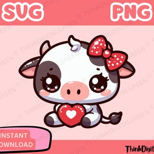 Instant Download: Cute Sitting Cow Girl SVG | Cut Files & Clip Art for Personal and Commercial Use