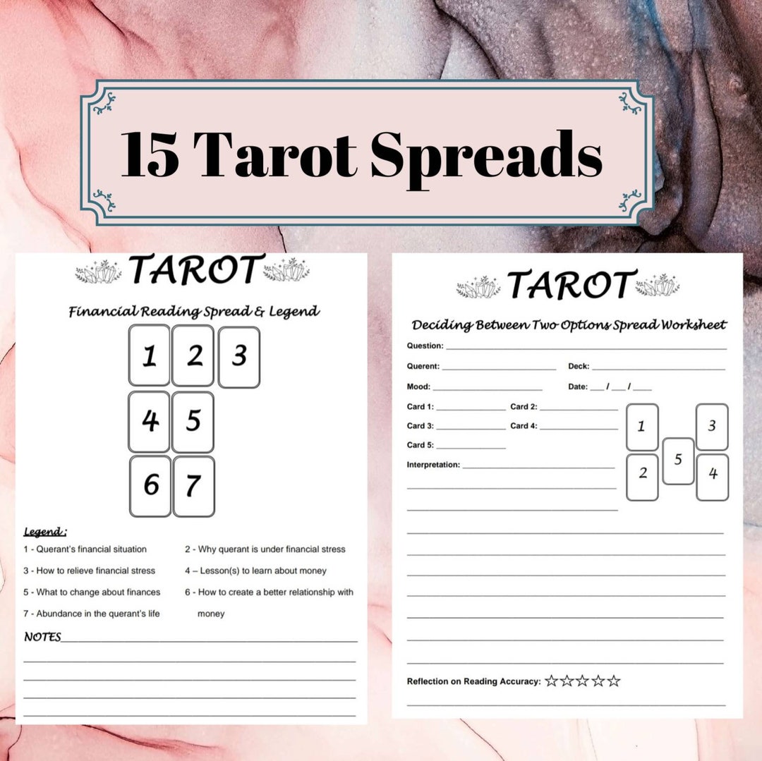 Printable Tarot Spreads, Tarot Workbook, Instant Download, Learn & Keep