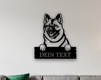 Norwegischer Elchhund | Wandbild | personalisierbar | Hund | Wallart | Name | Wanddeko | Schild | Dekoration