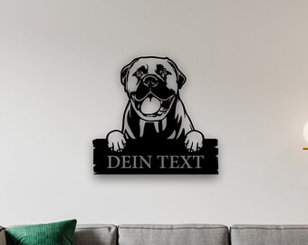 Bullmastiff | Wandbild | personalisierbar | Hund | Wallart | Name | Wanddeko | Schild | Dekoration