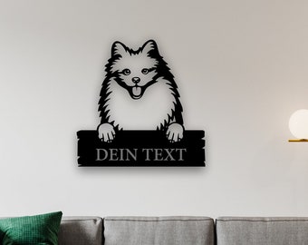 Amerikanischer Eskimo | Wandbild | personalisierbar | Hund | Wallart | Name | Wanddeko | Schild | Dekoration