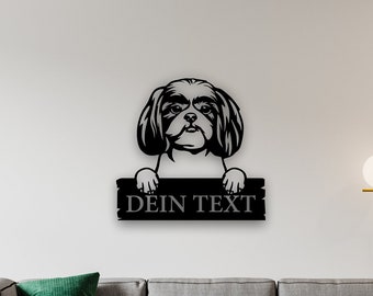 Shih Tzu | Wandbild | personalisierbar | Hund | Wallart | Name | Wanddeko | Schild | Dekoration