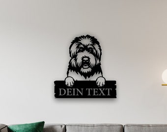 Russicher Schwarzer Terrier | Wandbild | personalisierbar | Hund | Wallart | Name | Wanddeko | Schild | Dekoration