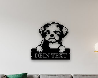 Lhasa Apsos | Wandbild | personalisierbar | Hund | Wallart | Name | Wanddeko | Schild | Dekoration