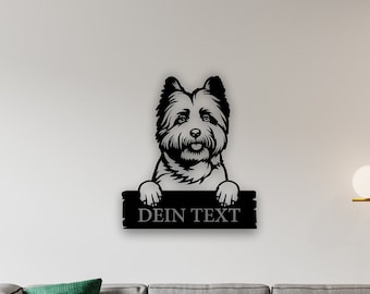 Cairn Terrier | Wandbild | personalisierbar | Hund | Wallart | Name | Wanddeko | Schild | Dekoration