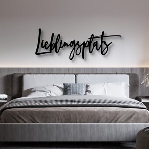 Schriftzug Lieblingsplatz aus hochwertigem Acrylglas schwarz und weiß Wanddeko Wohnzimmer Schlafzimmer Dekoration Haus Schrift Bild 3