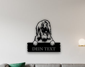 Afganischer Windhund | Wandbild | personalisierbar | Hund | Wallart | Name | Wanddeko | Schild | Dekoration