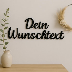 Individueller Schriftzug aus Acrylglas bis zu 1,8 Meter lang | schwarz & weiß | personalisierbarer Schriftzug | Wand Deko | Wohnzimmer Deko