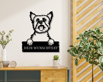 Yorkshire Terrier | Wandbild | personalisierbar | Hund | Wallart | Name | Wanddeko | Schild | Dekoration