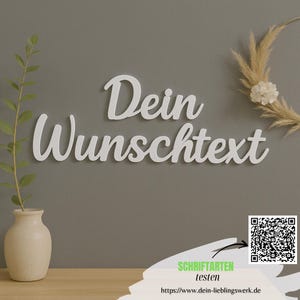 Individueller Schriftzug aus Acrylglas bis zu 1,8 Meter lang | schwarz & weiß | personalisierbarer Schriftzug | Wand Deko | Wohnzimmer Deko