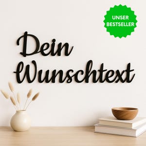Personalisierter Schriftzug aus Holz oder Acrylglas | 3D Text Wanddeko | Individuelles Namensschild | Geschenk Spruch für die Wand | Deko