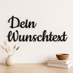 Personalisierter Schriftzug aus Holz oder Acrylglas | 3D Text Wanddeko | Individuelles Namensschild | Geschenk Spruch für die Wand | Deko