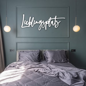 Schriftzug Lieblingsplatz aus hochwertigem Acrylglas schwarz und weiß Wanddeko Wohnzimmer Schlafzimmer Dekoration Haus Schrift Bild 4