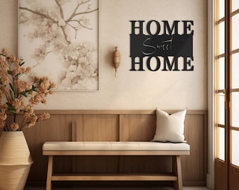 Home Sweet Home | Schriftzug | Acrylglas | Wanddeko | Wohnzimmer | Eingangsbereich | Dekoration | Schrift | Eingangschild | Eingang Deko