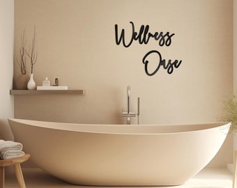 Schriftzug Wellness Oase aus Acrylglas | Wanddeko Badezimmer | Deko Trend | Schlafzimmer Deko | Einrichtung Wohnzimmer | Wandbild