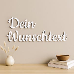 Personalisierter Schriftzug aus Holz oder Acrylglas | 3D Text Wanddeko | Individuelles Namensschild | Geschenk Spruch für die Wand | Deko