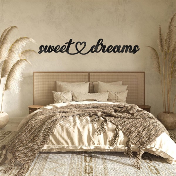 Schriftzug Sweet Dreams aus Acrylglas | Wanddeko Wohnzimmer | Deko Trend | Schlafzimmer Deko | Einrichtung Kinderzimmer |Wandbild Schriftzug