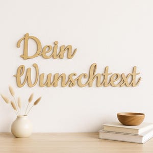 Personalisierter Schriftzug aus Holz oder Acrylglas | 3D Text Wanddeko | Individuelles Namensschild | Geschenk Spruch für die Wand | Deko