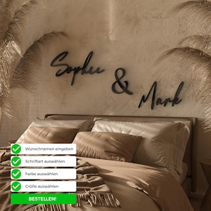 Personalisiertes Namensschild aus Acrylglas bis zu 1,8 Meter lang | schwarz & weiß | individueller Schriftzug | Wand Deko | Wohnzimmer Deko