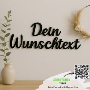 Individueller Schriftzug aus Acrylglas bis zu 1,8 Meter lang | schwarz & weiß | personalisierbarer Schriftzug | Wand Deko | Wohnzimmer Deko