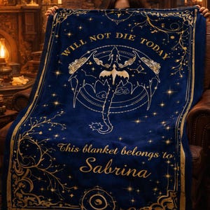 Vierter Flügel Fleece-Decke, Eisenflammen-Decke, gemütliche Drachen-Decke, Fantasy-Lesedecke, Buchliebhaber-Geschenk