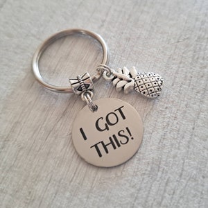 Gift for someone going through IVF, IVF keyring, IVF encouragement gift, I Got This, Pineapple keyring, fertility gift, You Got This