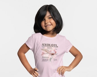 Axolotl Kids T-Shirt | Cute Science Shirt for STEM Learners, Amphibian Biology Gift, Homeschool or Classroom Tee
