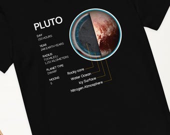 Pluto Planet Facts T-Shirt | Science STEM Tee for Kids