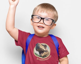 Brachiosaurus Kids T-Shirt | STEM Dinosaur Learning Tee, Science & Paleontology Gift for Curious Learners