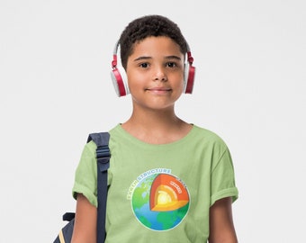 Earth Layers Kids T-Shirt | Geology & Earth Science Learning Tee, STEM Homeschool Shirt, Eco Education Gift