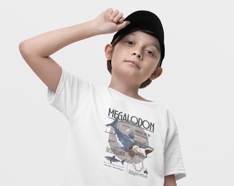 Megalodon Shark Kids T-Shirt | Ocean STEM Learning Tee, Marine Biology Gift for Shark Lovers, Homeschool Science Shirt