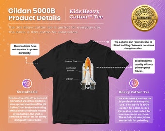 Gildan 5000B Product Details Graphic for Kids Heavy Cotton™ Tee - Editable