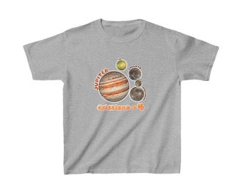 Customizable Jupiter Moons Kids T-Shirt | Astronomy Learning Tee for Space Lovers, Homeschool or STEM Science Gift