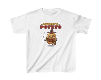 Funny Expecto Potato T-Shirt | Pun Shirt for Kids & Adults, Wizard Humor Tee, Cute Gift for Book Lovers and Magic Fans