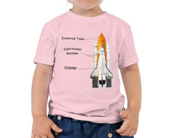 Space Rocket Kids T-Shirt | Organic Cotton STEM Learning Tee for Future Astronauts, Science & Space Gift
