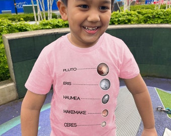 Explore the Dwarf Planets! Educational Children's T-Shirt for Curious Young Astronomers