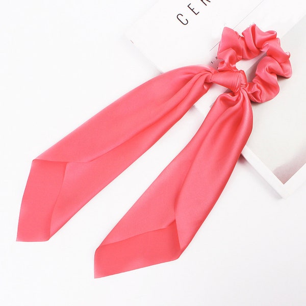 Scrunchie with Bow Satin Elastic Scrunchies Ribbon Bow for Thick and Fine Hair Hair Band